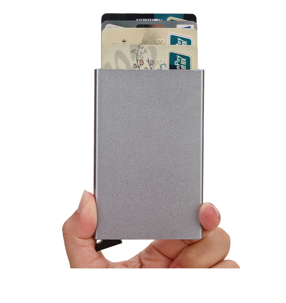 RFID Smart Minimalist Metal Card Holder Wallet – Slim, Lightweight, and Secure for Men and Women - FlexFinds