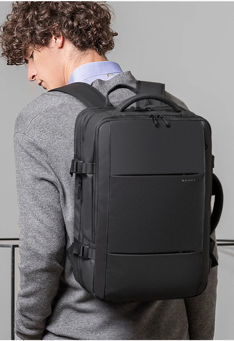 BANGE Expandable Travel Backpack for Men – Business, School, Waterproof USB Charging, Large Capacity, 17.3" Laptop Bag - FlexFinds