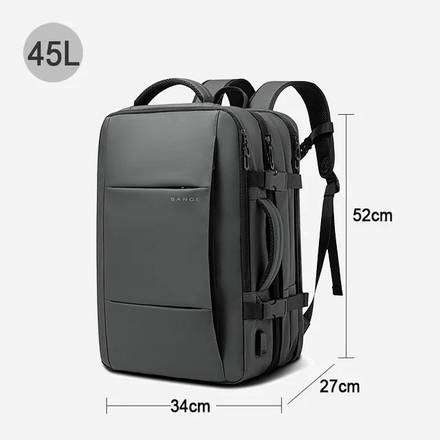 BANGE Expandable Travel Backpack for Men – Business, School, Waterproof USB Charging, Large Capacity, 17.3" Laptop Bag - FlexFinds