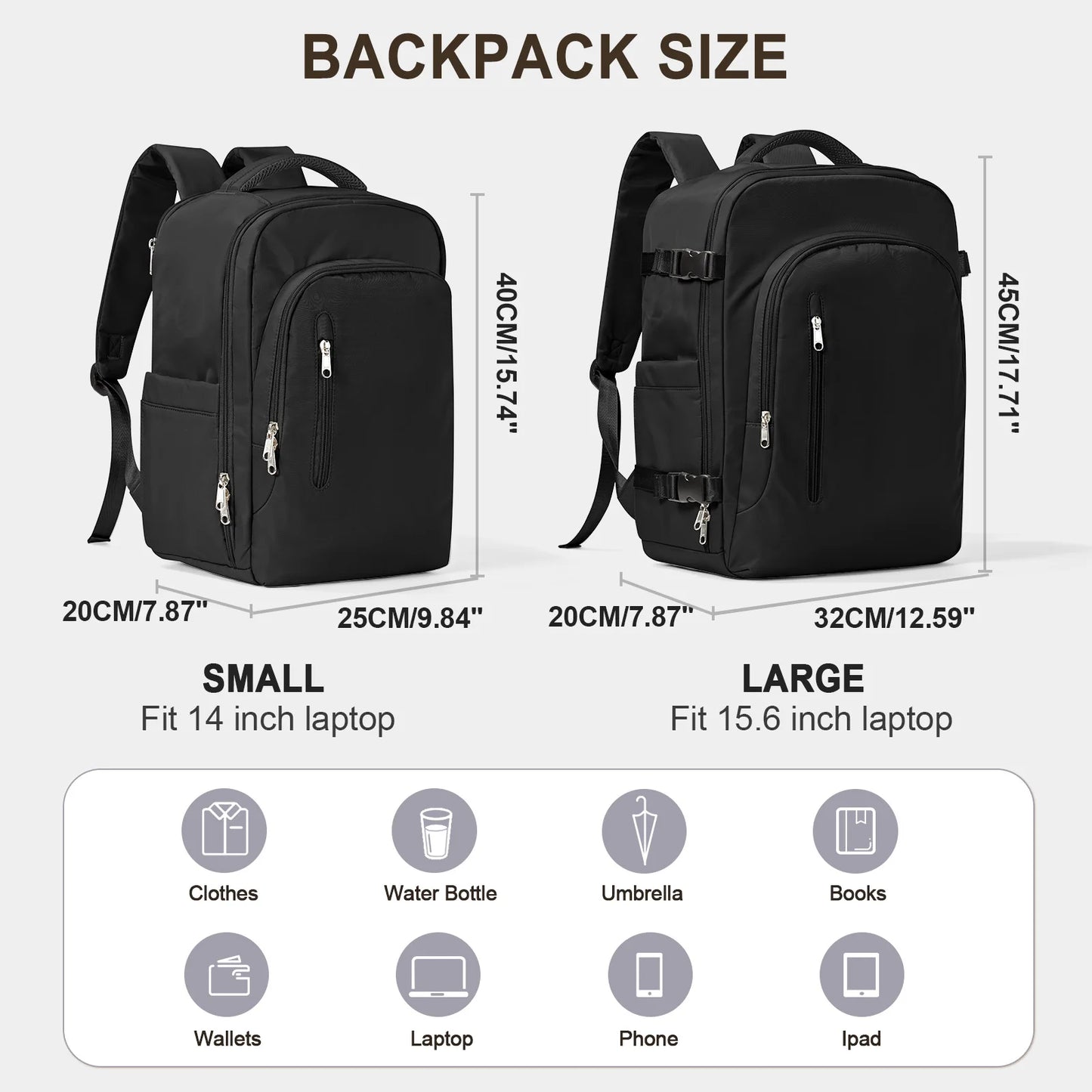 Large-Capacity Travel Laptop Backpack for Women and Men – EasyJet Carry-On 45x36x20, Ryanair 40x20x25 Cabin Backpack - FlexFinds