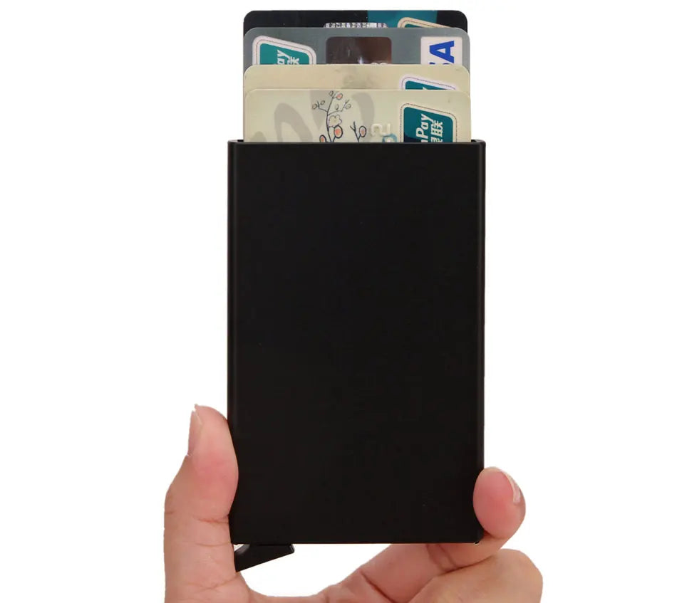 RFID Smart Minimalist Metal Card Holder Wallet – Slim, Lightweight, and Secure for Men and Women - FlexFinds