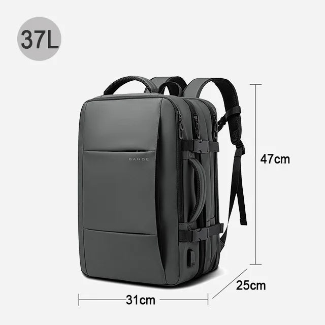 BANGE Expandable Travel Backpack for Men – Business, School, Waterproof USB Charging, Large Capacity, 17.3" Laptop Bag - FlexFinds