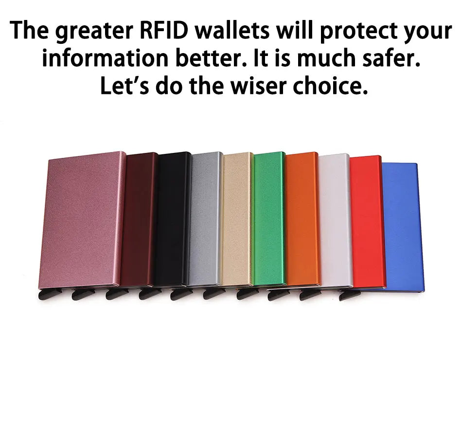 RFID Smart Minimalist Metal Card Holder Wallet – Slim, Lightweight, and Secure for Men and Women - FlexFinds