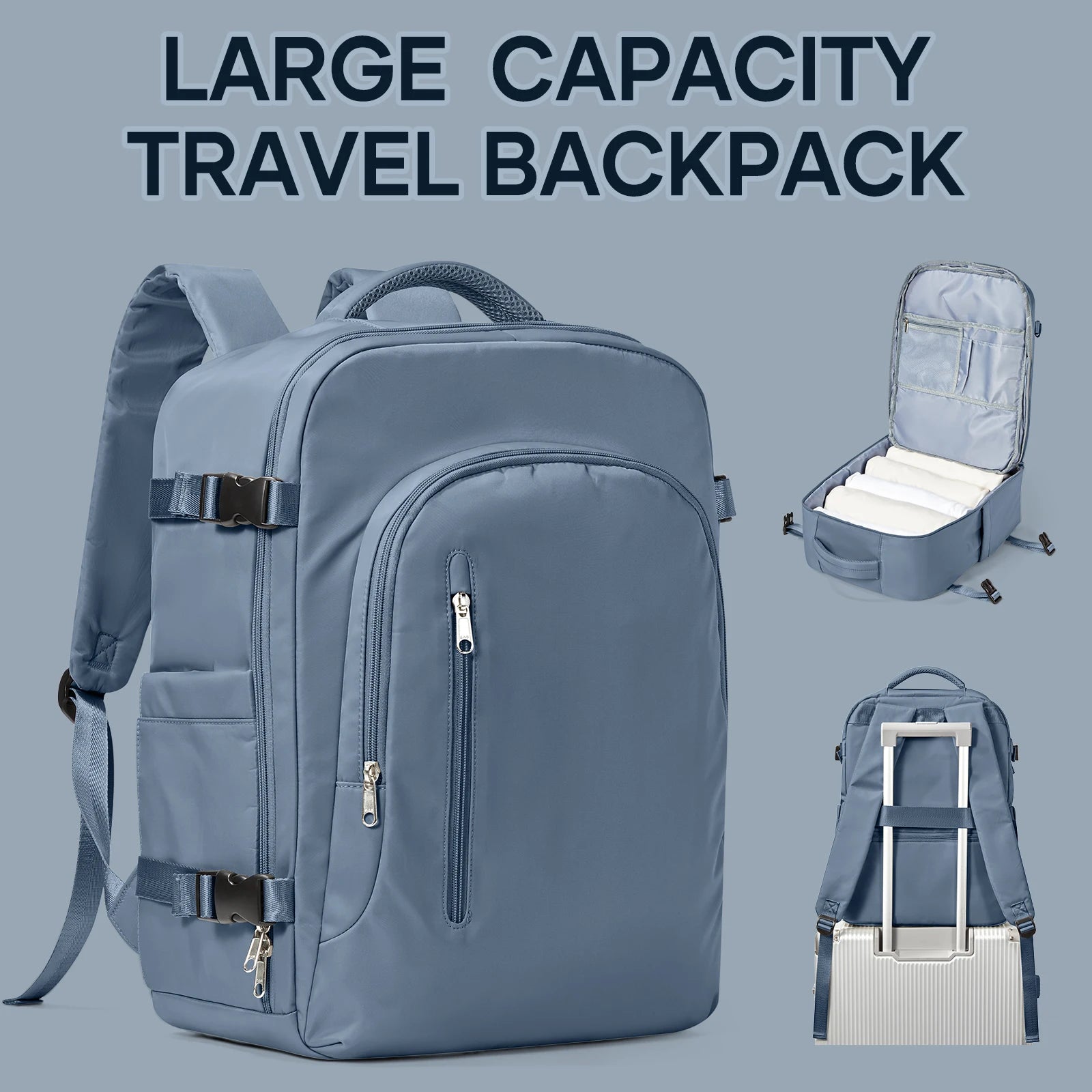 Large-Capacity Travel Laptop Backpack for Women and Men – EasyJet Carry-On 45x36x20, Ryanair 40x20x25 Cabin Backpack - FlexFinds