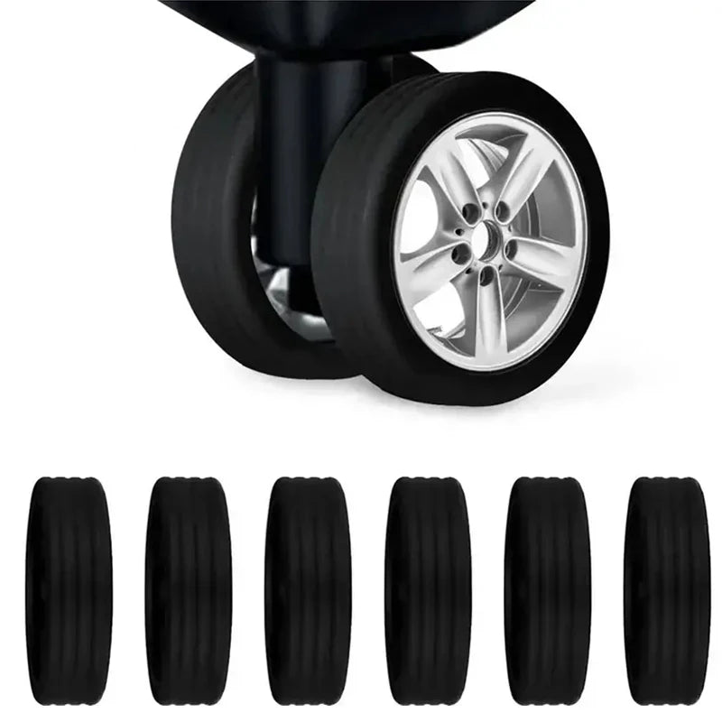 8pcs Luggage Roller Rubber Covers – Silent Trolley Wheel Protectors for Dual-Wheel Luggage - FlexFinds