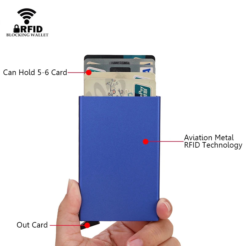 RFID Smart Minimalist Metal Card Holder Wallet – Slim, Lightweight, and Secure for Men and Women - FlexFinds