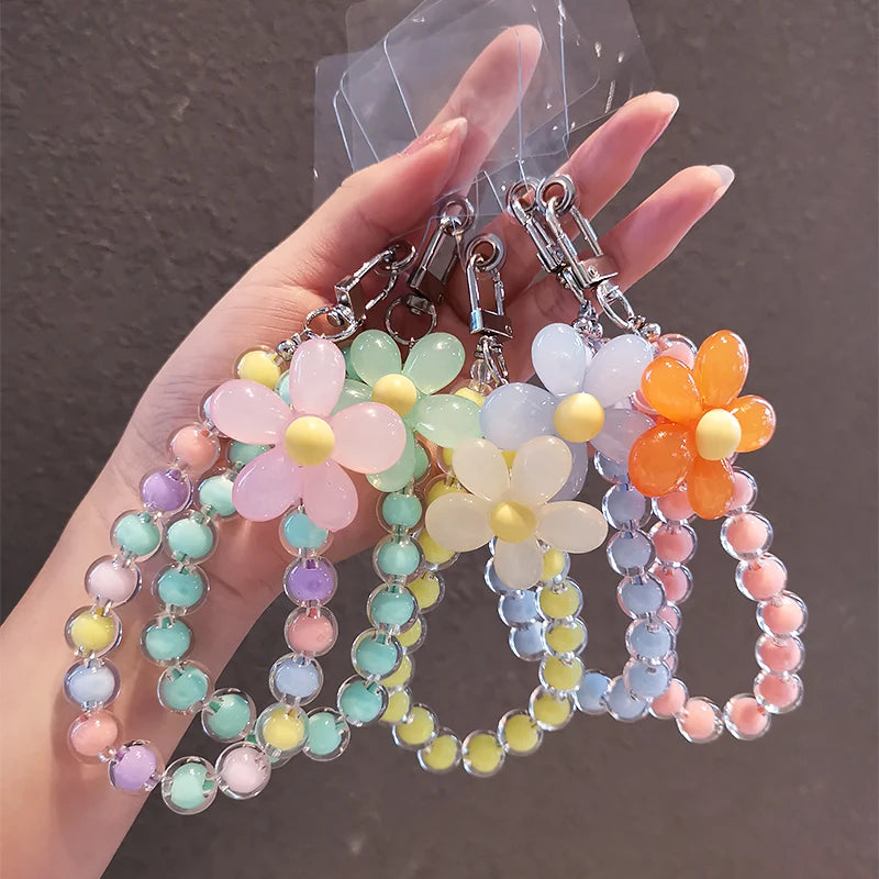 Colorful Macaron Bead Phone Lanyard – Anti-Lost Wrist Strap, Key Pendant, and Handheld Chain for Women - FlexFinds