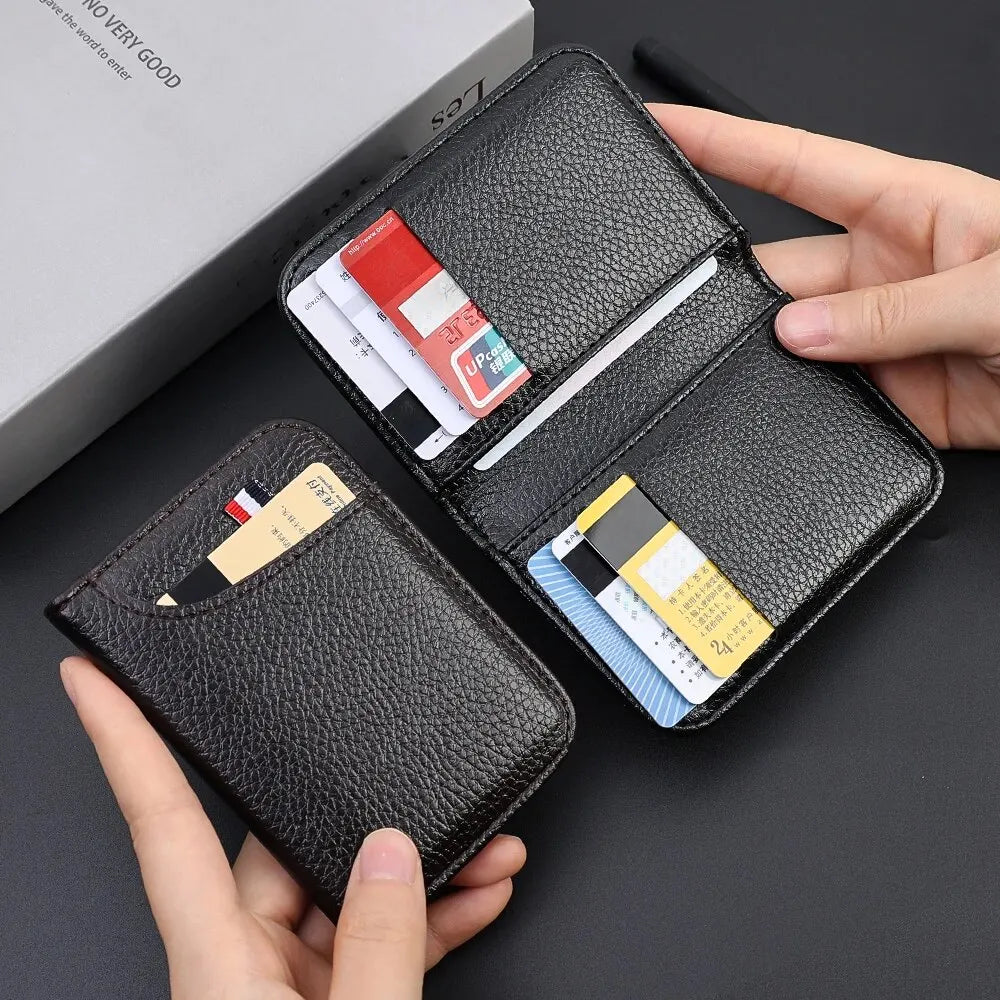 Portable Super Slim PU Leather Wallet for Men – Mini ID and Credit Card Holder, Compact and Lightweight - FlexFinds