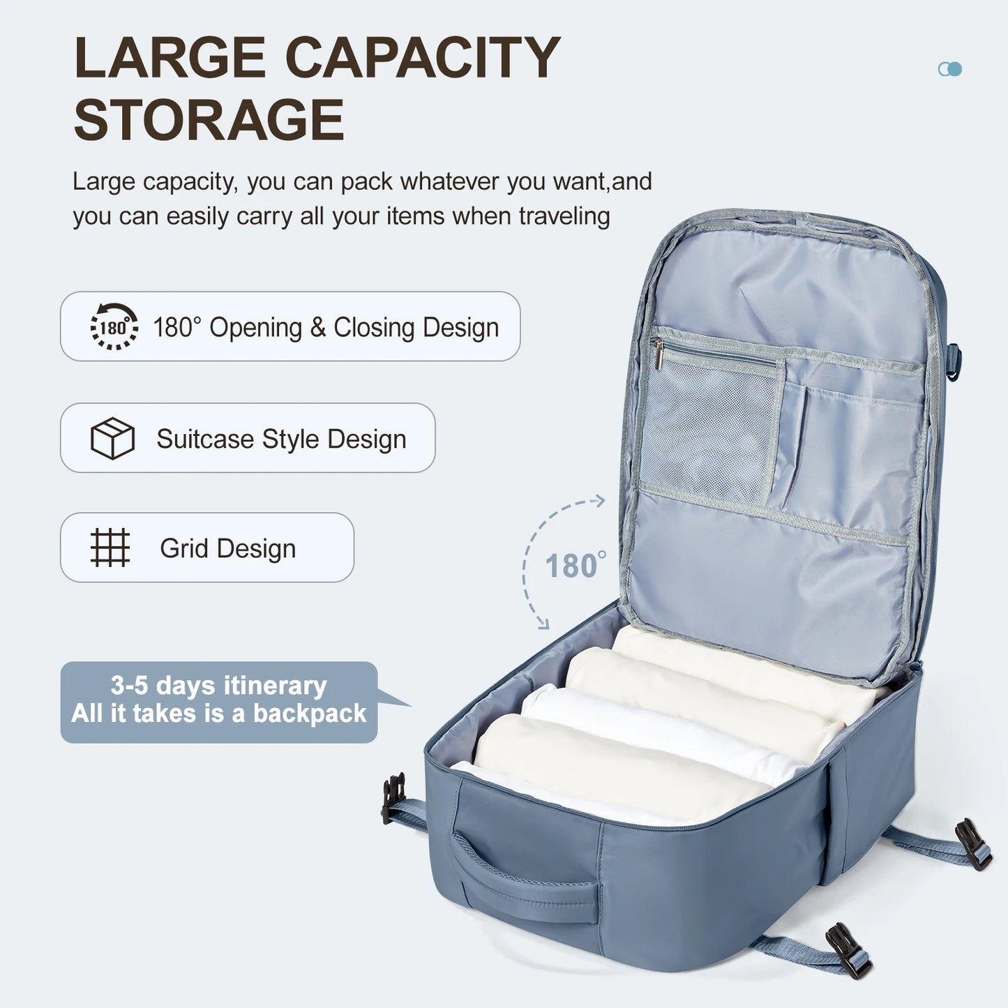 Large-Capacity Travel Laptop Backpack for Women and Men – EasyJet Carry-On 45x36x20, Ryanair 40x20x25 Cabin Backpack - FlexFinds