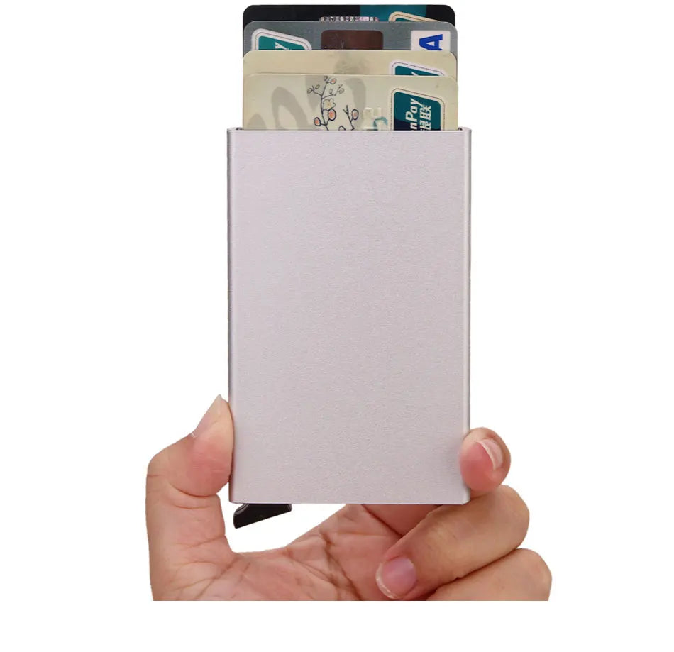 RFID Smart Minimalist Metal Card Holder Wallet – Slim, Lightweight, and Secure for Men and Women - FlexFinds