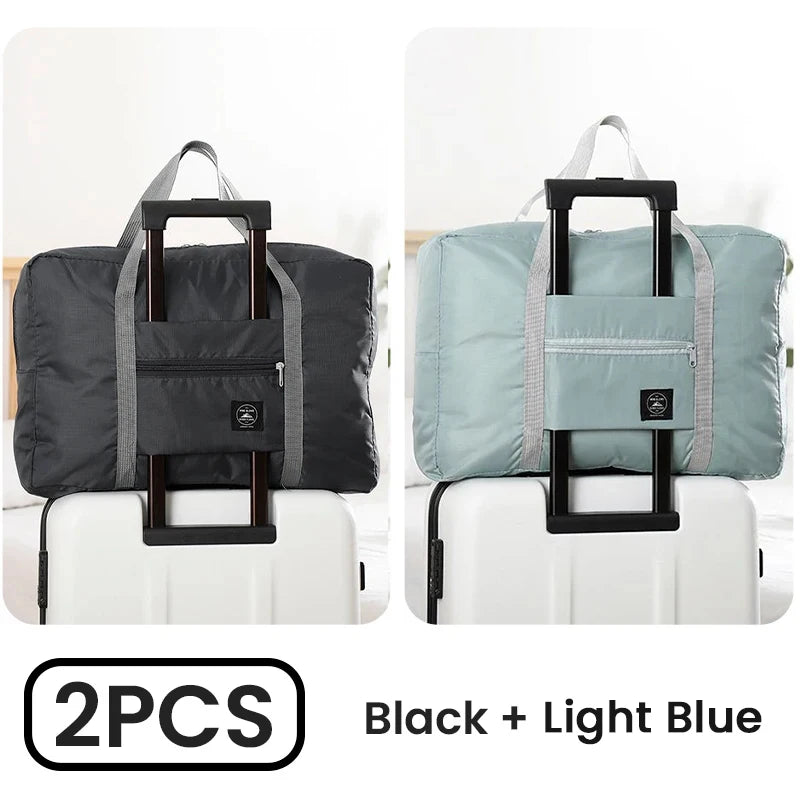 2-Pack Foldable Travel Duffel Bags – Airline Carry-On, Weekender, Overnight, Hospital Tote, or Gym Bag for Women and Men - FlexFinds