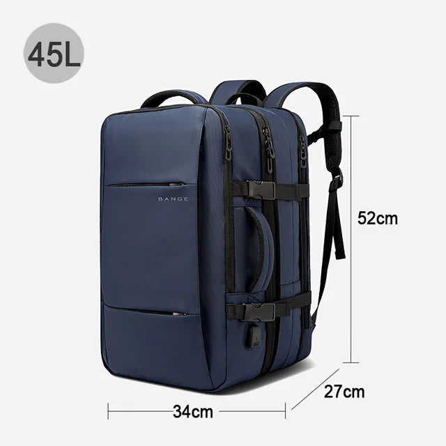 BANGE Expandable Travel Backpack for Men – Business, School, Waterproof USB Charging, Large Capacity, 17.3" Laptop Bag - FlexFinds