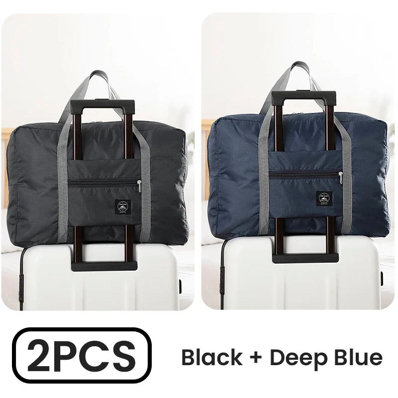 2-Pack Foldable Travel Duffel Bags – Airline Carry-On, Weekender, Overnight, Hospital Tote, or Gym Bag for Women and Men - FlexFinds