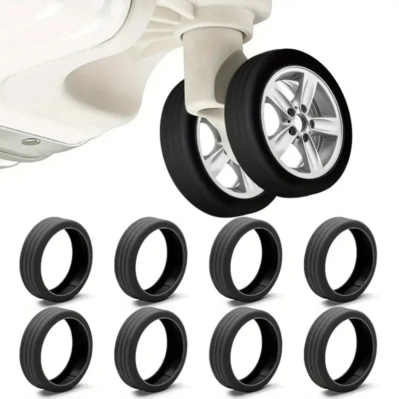 8pcs Luggage Roller Rubber Covers – Silent Trolley Wheel Protectors for Dual-Wheel Luggage - FlexFinds