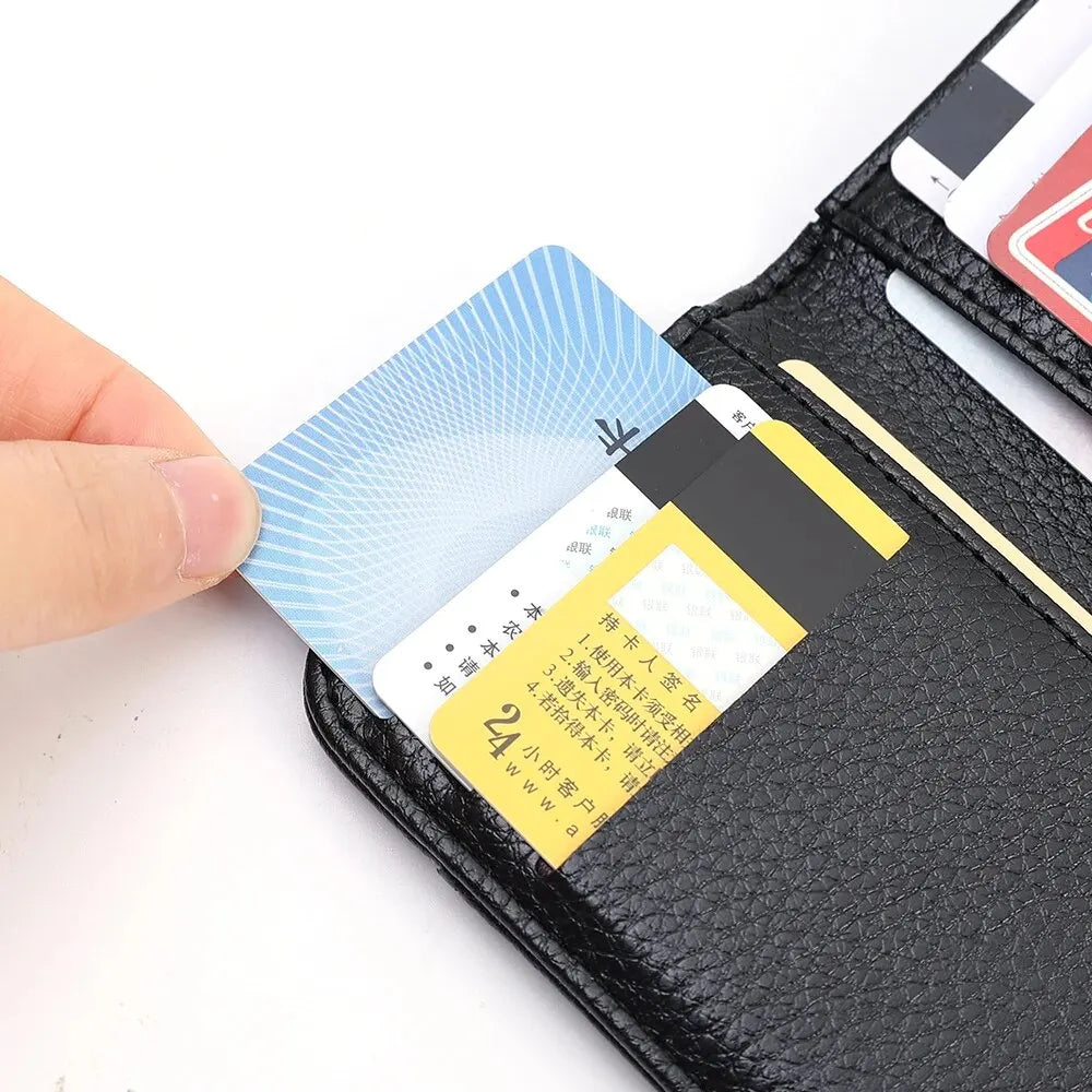 Portable Super Slim PU Leather Wallet for Men – Mini ID and Credit Card Holder, Compact and Lightweight - FlexFinds