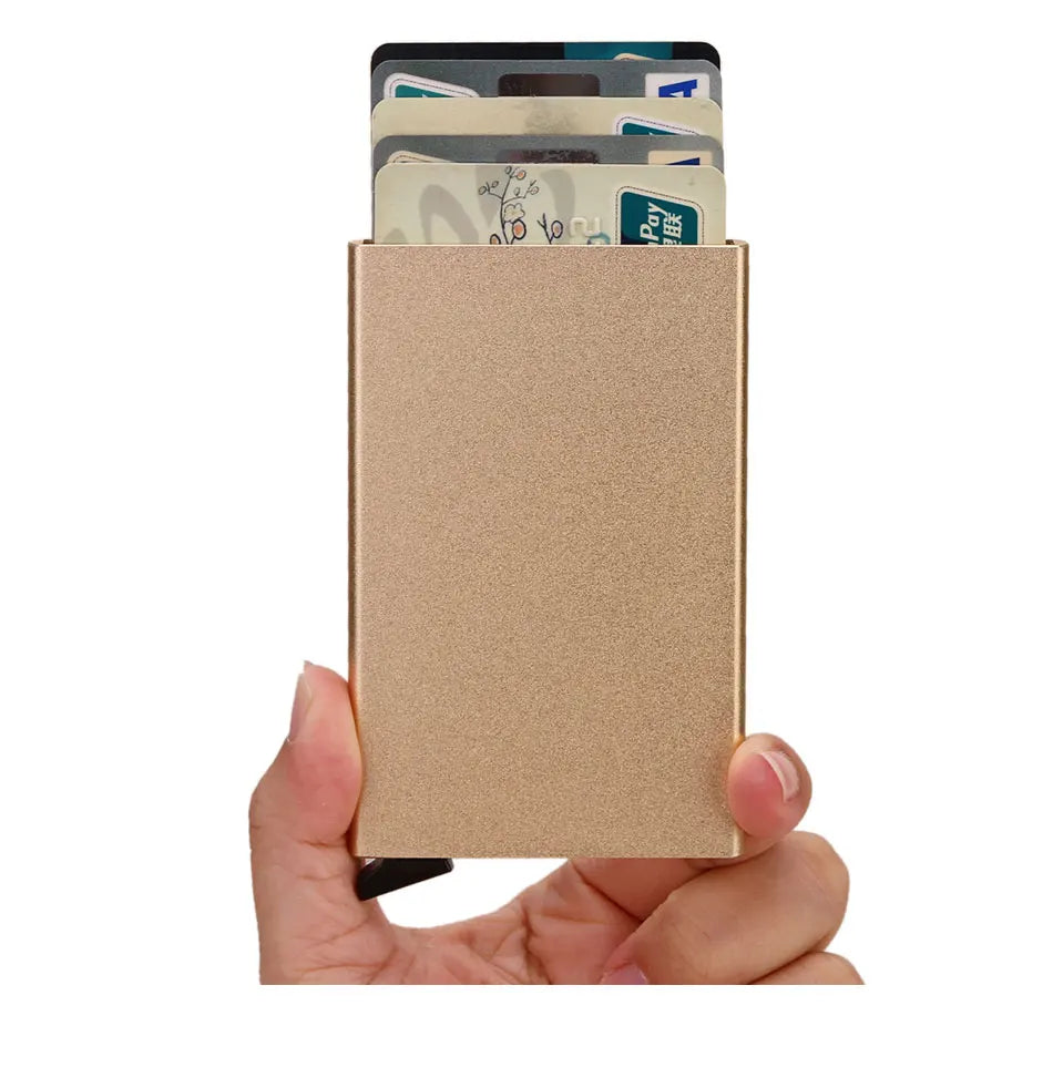 RFID Smart Minimalist Metal Card Holder Wallet – Slim, Lightweight, and Secure for Men and Women - FlexFinds