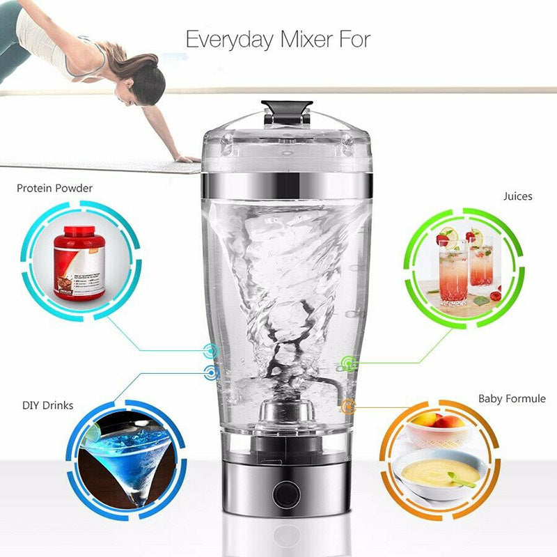 Electric Protein Shake Stirrer USB Shake Bottle Milk Coffee Blender Kettle Sports And Fitness Charging Electric Shaker Cup - FlexFinds