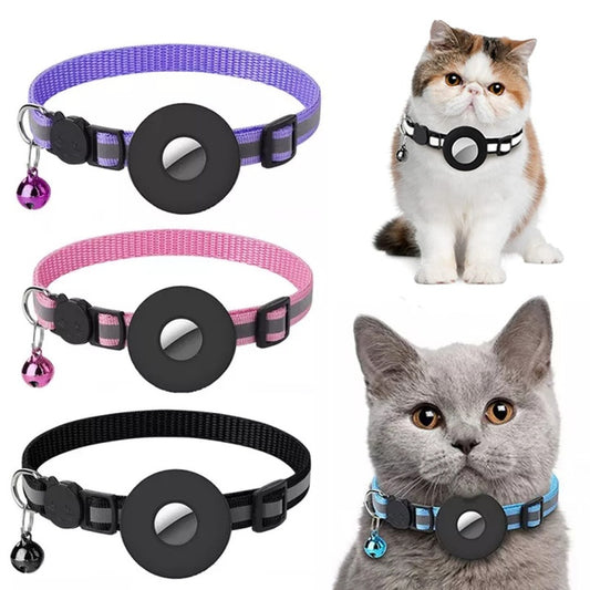 Reflective Collar Waterproof Holder Case For Airtag Air Tag Airtags Protective Cover Cat Dog Kitten Puppy Nylon Collar - FlexFinds