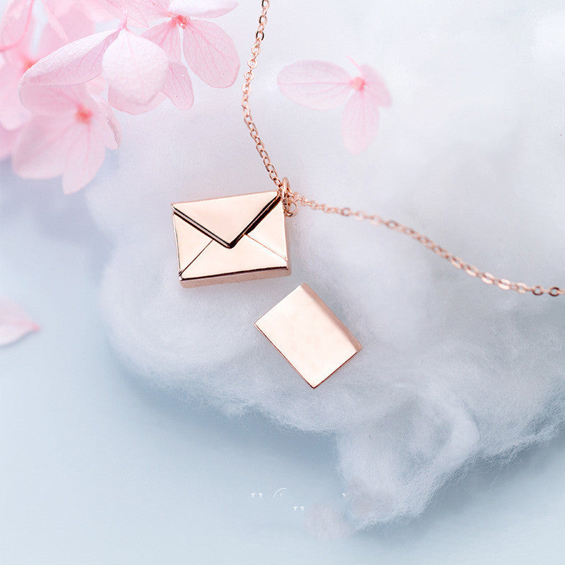 Fashion Jewelry Envelop Necklace Women Lover Letter Pendant Best Gifts For Girlfriend - FlexFinds