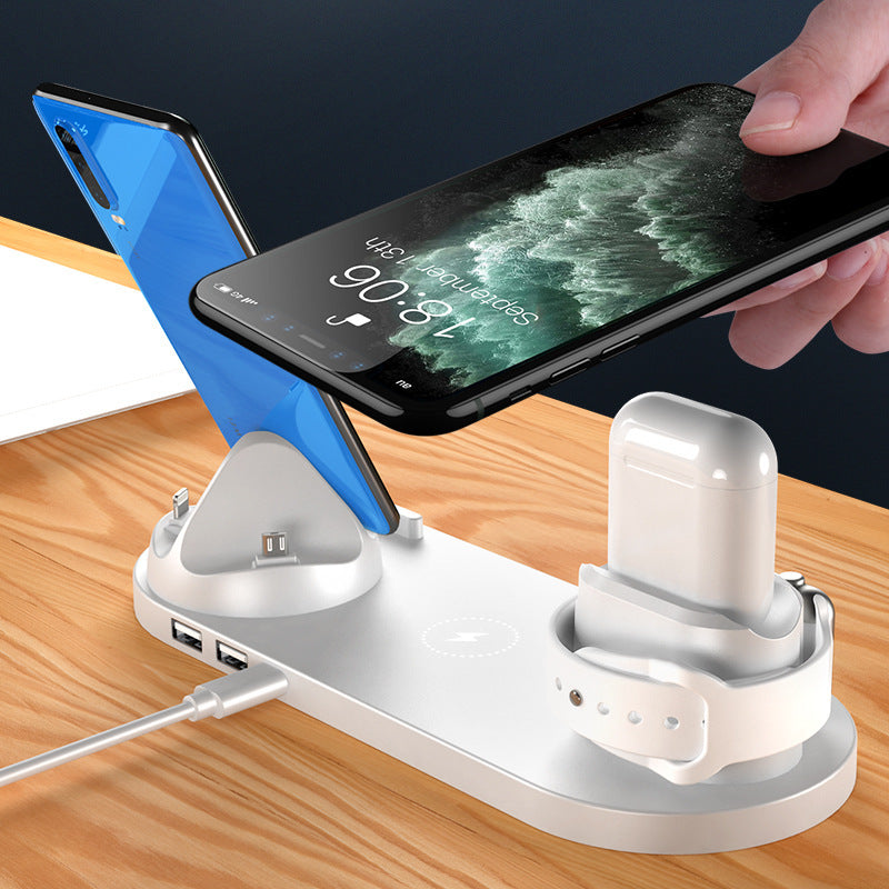 Wireless Charger For IPhone Fast Charger For Phone Fast Charging Pad For Phone Watch 6 In 1 Charging Dock Station - FlexFinds