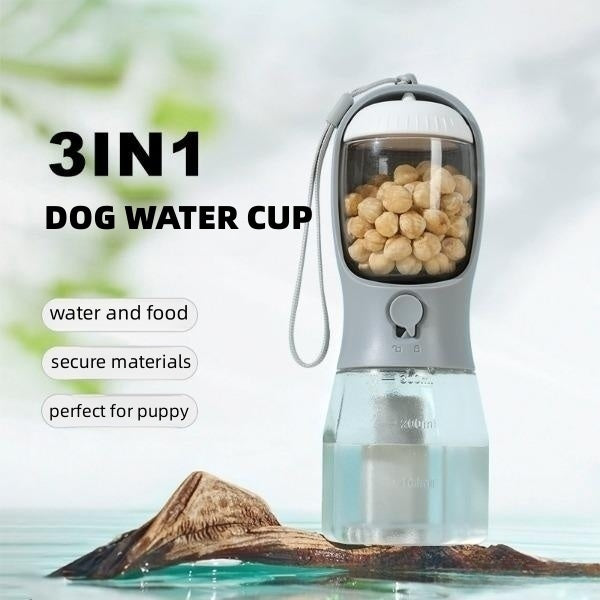 Dog Water Cup Drinking Food Garbage Bag Three-in-one Portable Small Multi-functional Pet Cups Pets Supplies - FlexFinds