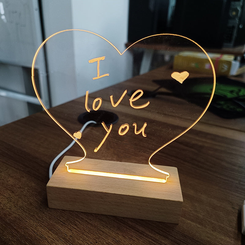 LED Creative Note Board Night Light – USB Message Board with Pen, Gift for Kids, Girlfriend, or Decorative Lamp - FlexFinds