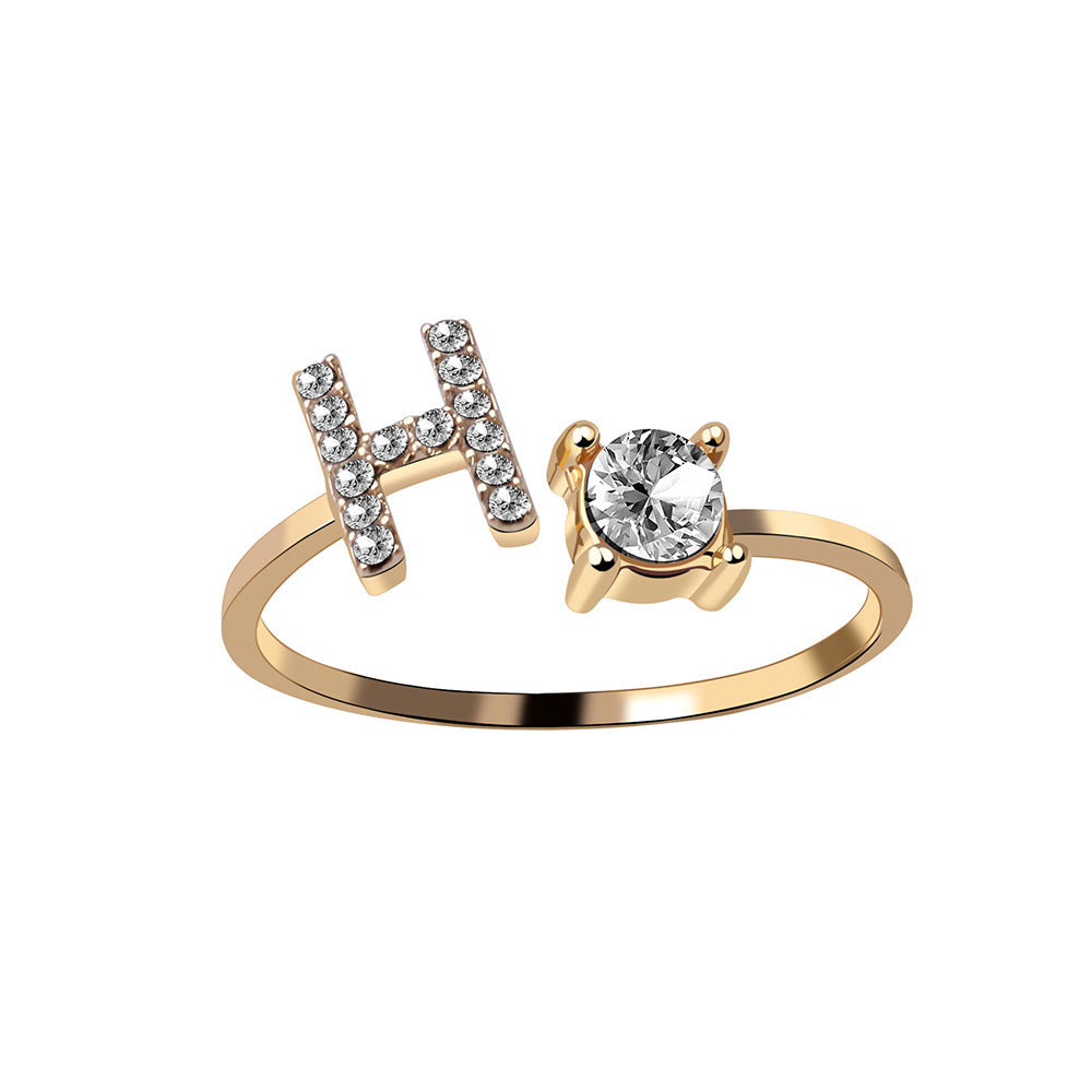 New Design Adjustable 26 Initial Letter Ring Fashion Jewelry For Women Simple Elegant Jewelry - FlexFinds