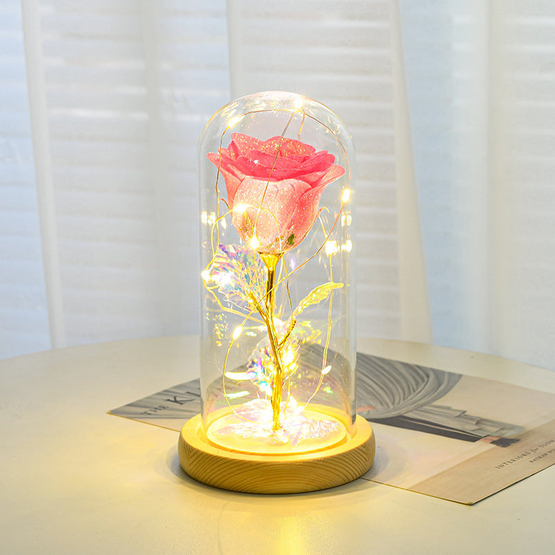 Valentines Day Gift  For Girlfriend Eternal Rose Flowers LED Light In Glass Cover Day Wedding Decoration Favors Mother Day Female Gift  Gift - FlexFinds