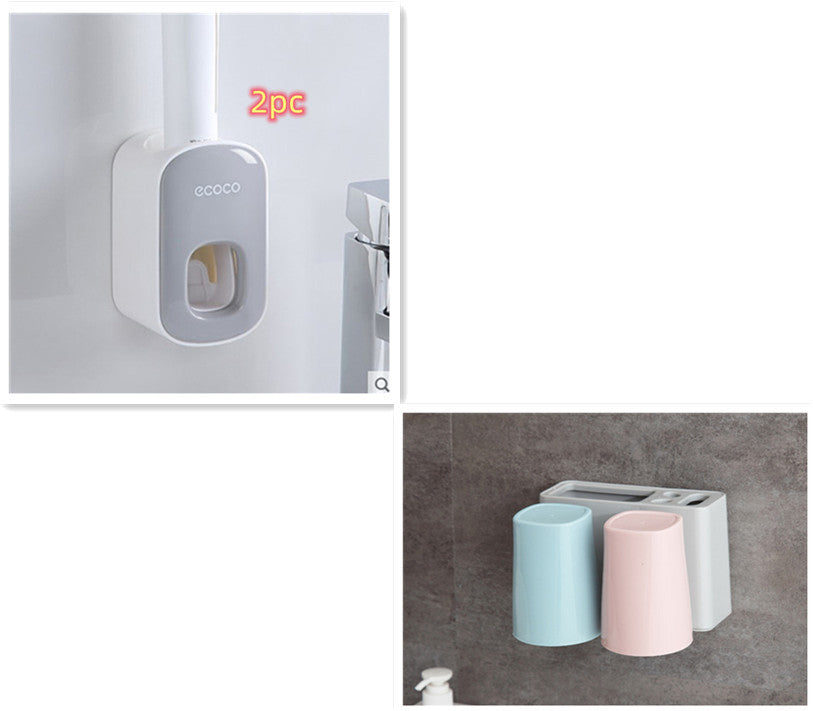 Wall Mounted Automatic Toothpaste Holder Bathroom Accessories Set Dispenser - FlexFinds