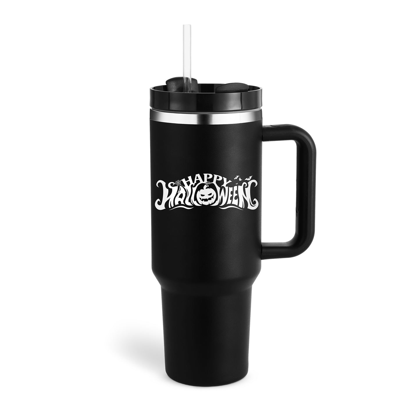 40 Oz Tumbler With Handle Straw Insulated, Stainless Steel Spill Proof Vacuum Coffee Cup Tumbler With Lid Tapered Mug Gifts For Valentine Lover Suitable For Car Gym Office Travel - FlexFinds