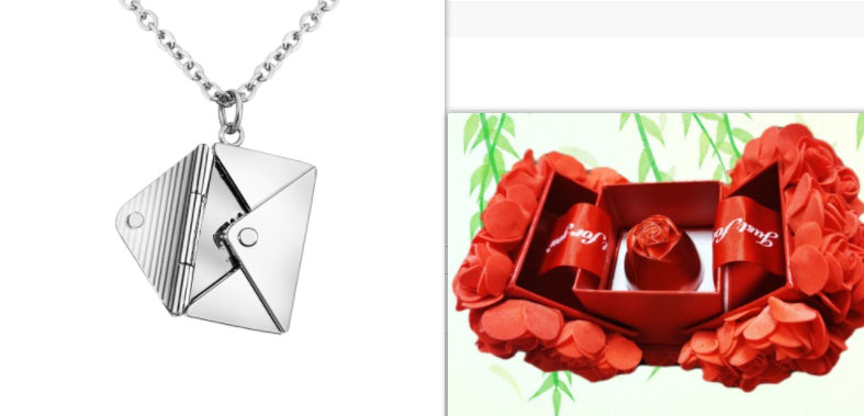 Fashion Jewelry Envelop Necklace Women Lover Letter Pendant Best Gifts For Girlfriend - FlexFinds