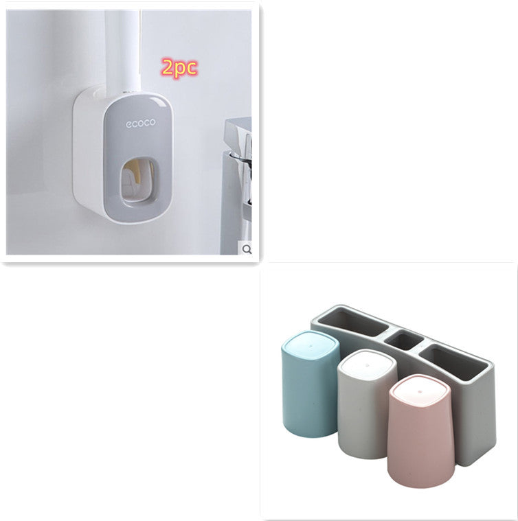 Wall Mounted Automatic Toothpaste Holder Bathroom Accessories Set Dispenser - FlexFinds