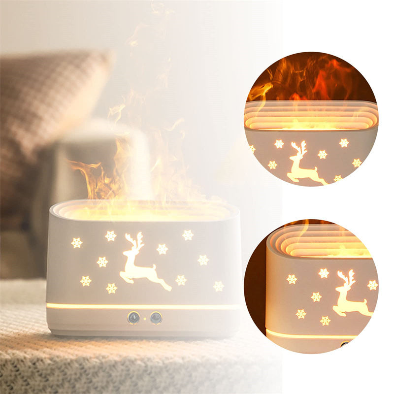 Elk Flame Humidifier Diffuser Mute Household Atmosphere Lamp Christmas Home Decorations - FlexFinds