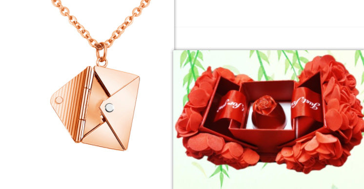 Fashion Jewelry Envelop Necklace Women Lover Letter Pendant Best Gifts For Girlfriend - FlexFinds