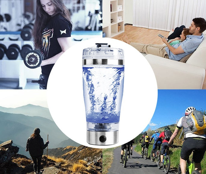 Electric Protein Shake Stirrer USB Shake Bottle Milk Coffee Blender Kettle Sports And Fitness Charging Electric Shaker Cup - FlexFinds