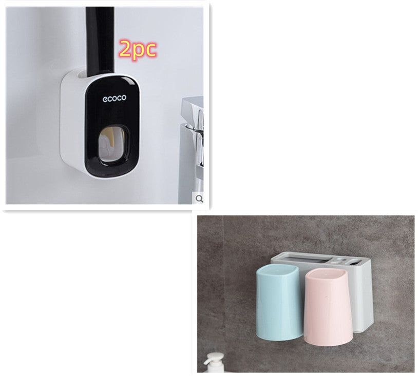 Wall Mounted Automatic Toothpaste Holder Bathroom Accessories Set Dispenser - FlexFinds