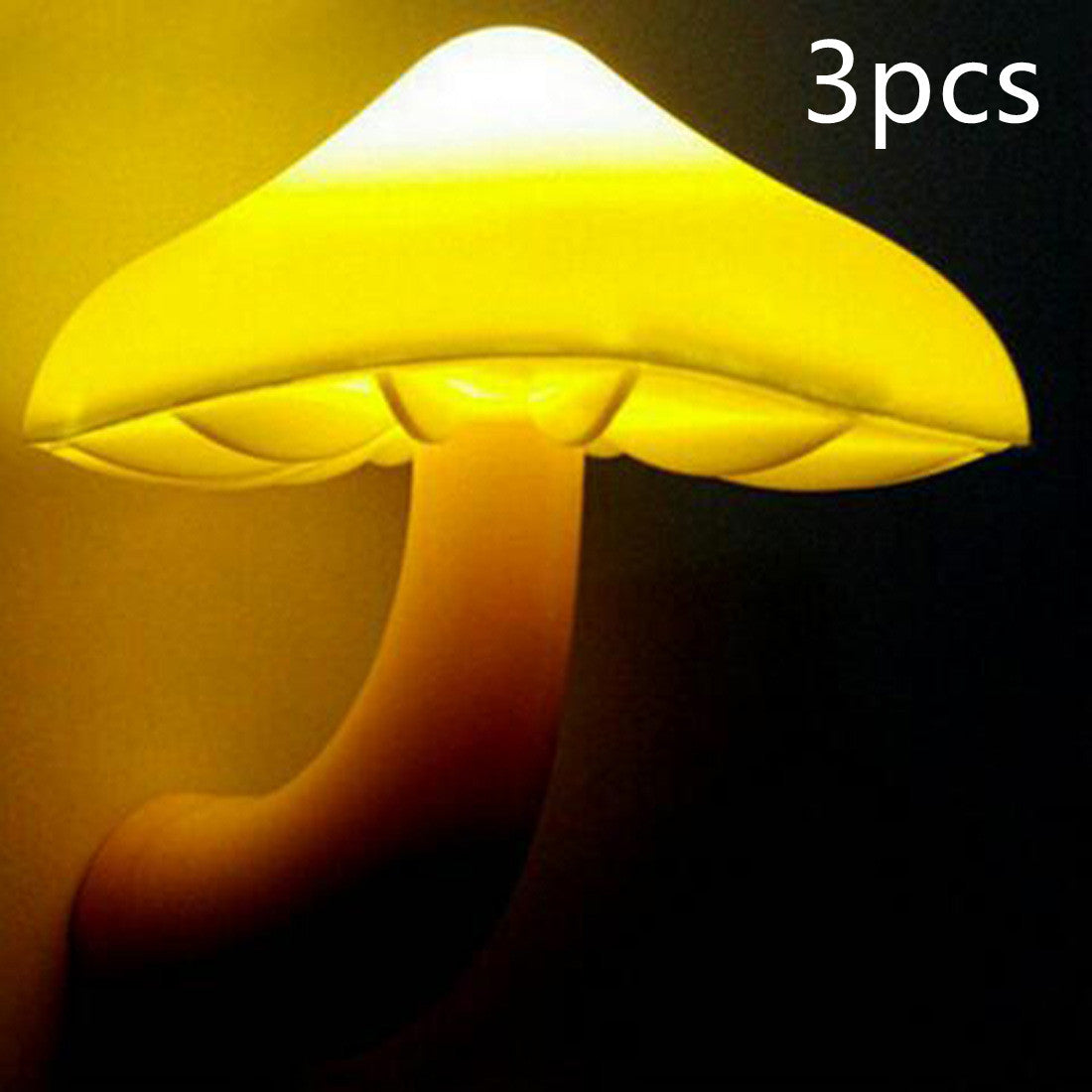 LED Night Light Mushroom Wall Socket Lamp EU US Plug Warm White Light-control Sensor Bedroom Light Home Decoration - FlexFinds